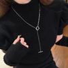 Titanium steel splicing ot buckle sweater necklace women's autumn and winter light luxury accessories long sweater chain
