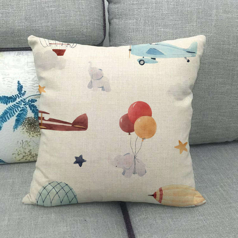 Cartoon Dinosaur Tree Series Digital Printing Short Plush Pillow Covers For Car Sofa Office Cushion Cover Home Goods