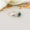Malachite Gemstone 925 Sterling Silver Round Gemstone Handmade Ring For Women