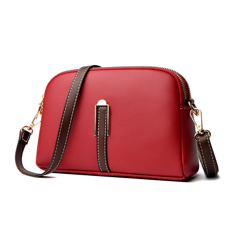 

Korean Style Women s Textured Shell Bag - Simple Shoulder & Crossbody Design with Coin Purse червоний