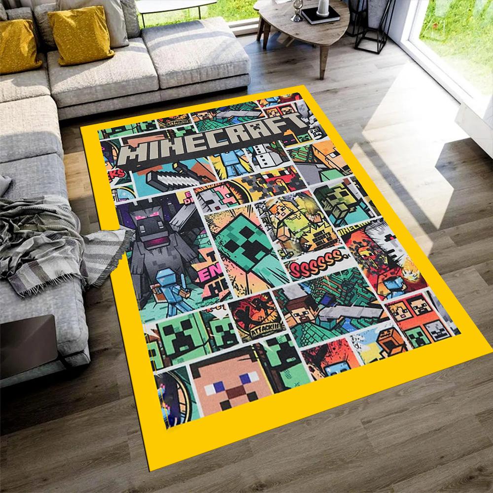 Minecraft Floor Mat Suitable for Dormitory Foyer Playrooms Dining Room Antislip Carpet Office home decor Luxury Gift for Birthday, Christmas, Wedding