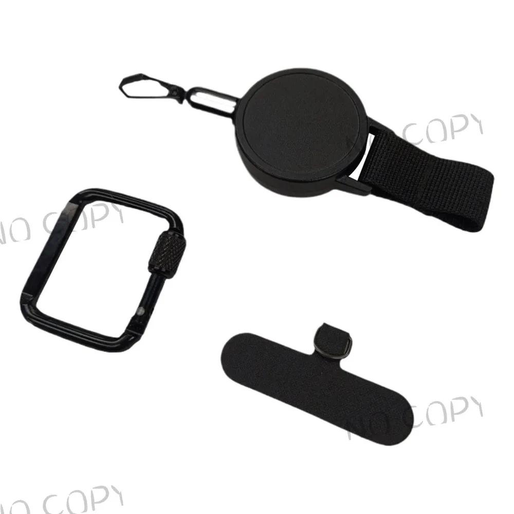 Retractable Phone Lanyard with Anti-Theft Clip Durable Nylon Strap and Metal Carabiner for Secure Mobile Device Attachment and Easy Access
