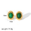 Nouveaux Produits Déclaration Pierre Naturelle Boucles d'Oreilles Œil de Tigre Imperméables Acier Inoxydable Plaqué Or Boucles d'Oreilles Clous Perle pour Femmes