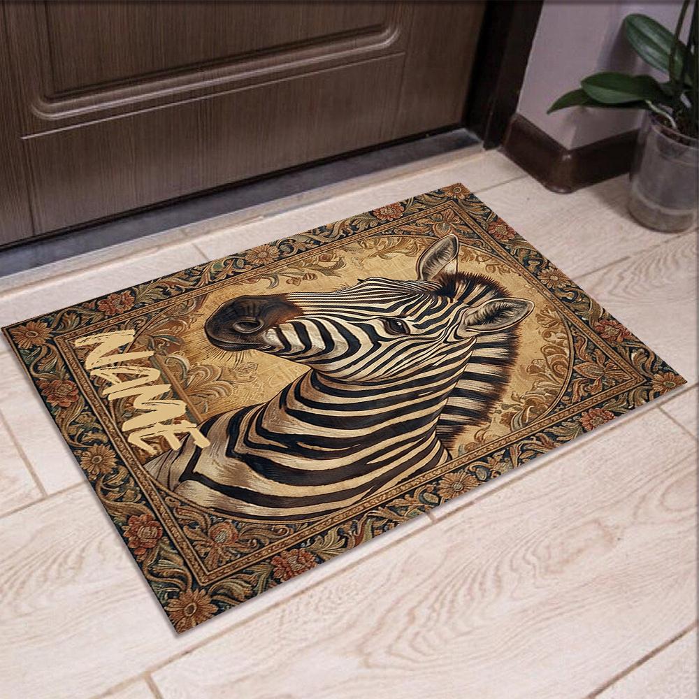 Custom Name LNTB002260915X1003==Zebra Printed Carpet,Rug for Office Chair Living Room Bedroom Kitchen Room Decor Gifts.