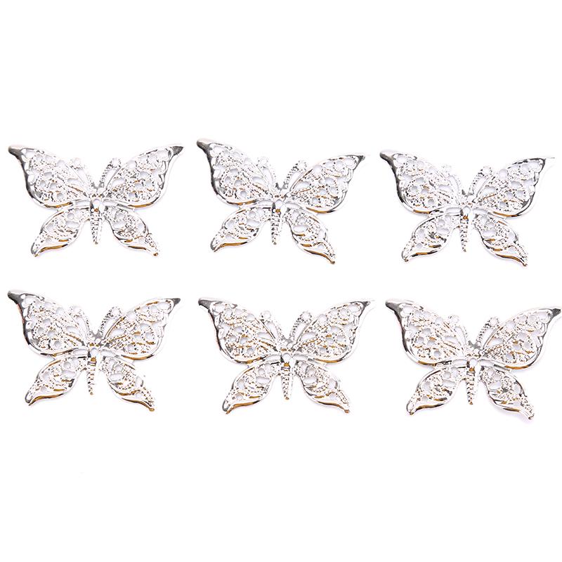 50Pcs Vintage Butterfly Filigree Wraps Connectors Metal Craft Diy Jewelry Making