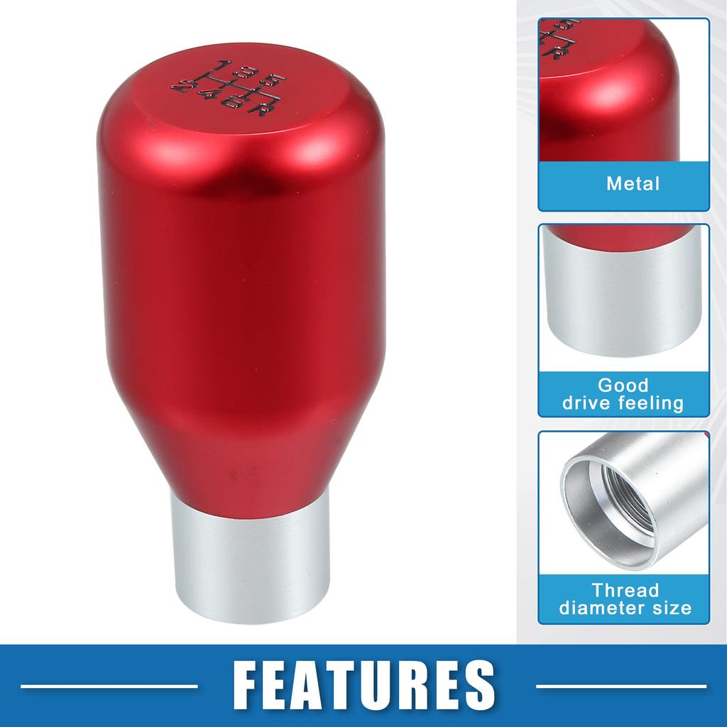 A ABSOPRO Car Auto Gear Shift Knob Stick Shifter Handle 6 Speed Universal Car Shift Knob Red