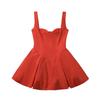 European & American Style 2025 Autumn Solid Color Slim Fit Mini Skirt with Spaghetti Straps & Waist-cinching Design