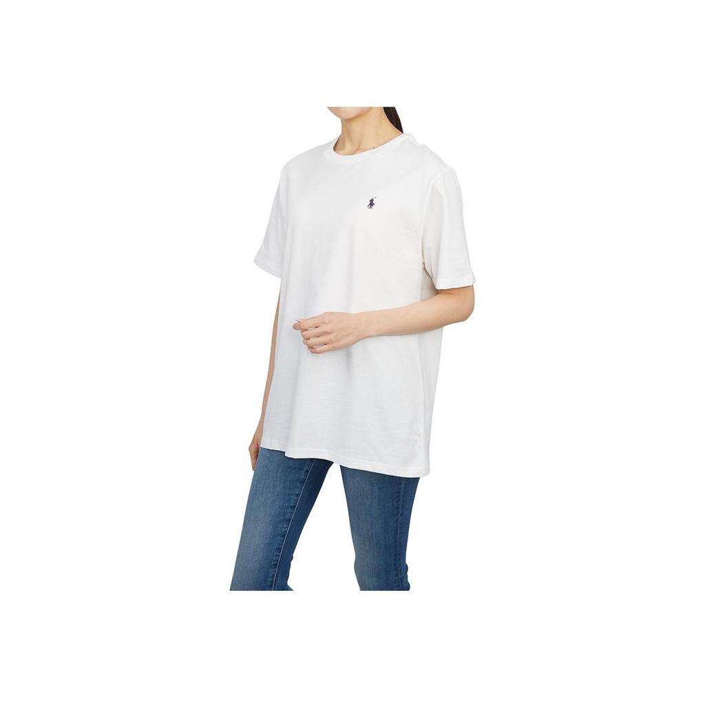 Polo Ralph Lauren მაისური Ss22 საბავშვო სუფთა ბამბა სადა ფერი მრგვალი ყელი მოკლე სახელო საბავშვო ტოპი თეთრი 323832904-035