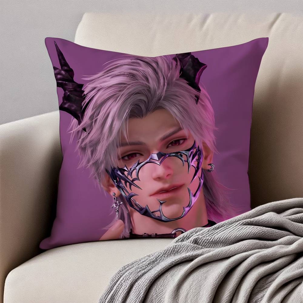 Game Love And Deepspace Sylus Pillow Case Anti-dustmite Pillowcase Invisible Zipper Silky Short Plush Sofa Cushion Cover