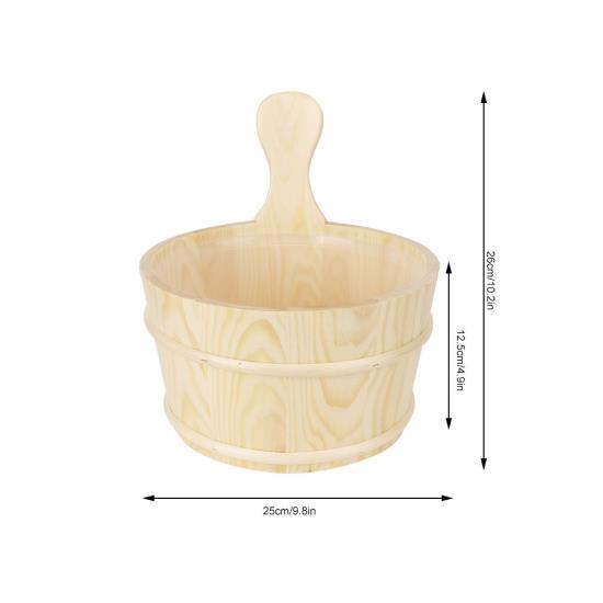 Bathroom Natural Sauna Barrel Bucket with Inner Liner Supplies Accessories for Sauna Room