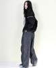 Deumakeu Side Single-Pleat Leopard Real Wide Pants Black