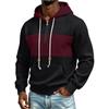 Men's Knit Half Zip Hoodie Casual Color Block Winter Pullover