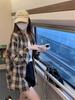 Plaid shirt jacket women's spring and autumn 1116 new summer thin design sense niche long-sleeved top sunscreen shirt