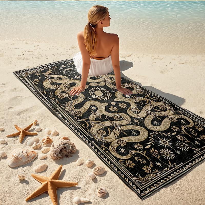 1Pc Snakes Stars Beach Towel, Quick Dry, Multi-Use for Beach Pool Gym Yoga Home Travel, Christmas, Halloween, Xmas Gift M928855