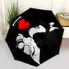 1 PC Automatic Folding Umbrella - Mafalda Pattern Portable Foldable Design With 8 Ribs Christmas Birthday Gifts