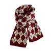 Customized New Year's Scarf Women's New Winter Knitted Warm Plaid Student Scarf Thickened Korean Version Tonglu Scarf