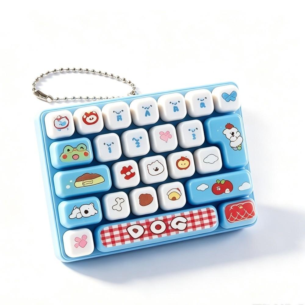Mini Fingertip Button Keyring Animals Keyboard Clicker Keychain Travel Use