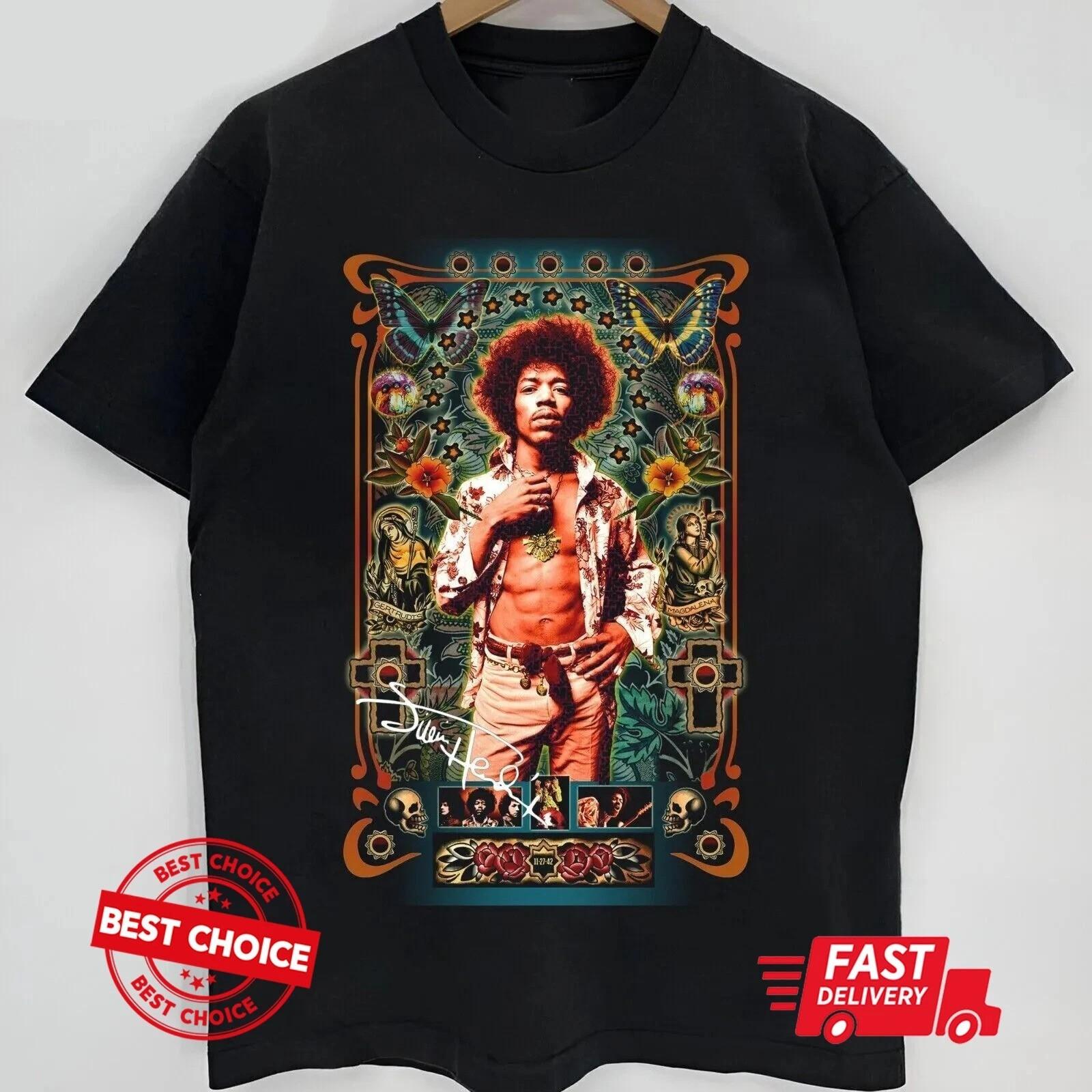 Jimi Hendrix Singer men Black T-Shirt Full Size S-5XL Shirt PP2494 M