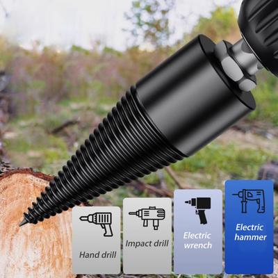 Firewood Drill Bit High Efficiency Sharp Head Design Rustproof Corrosion Resistant Drill Bit Wood Splitting Tool