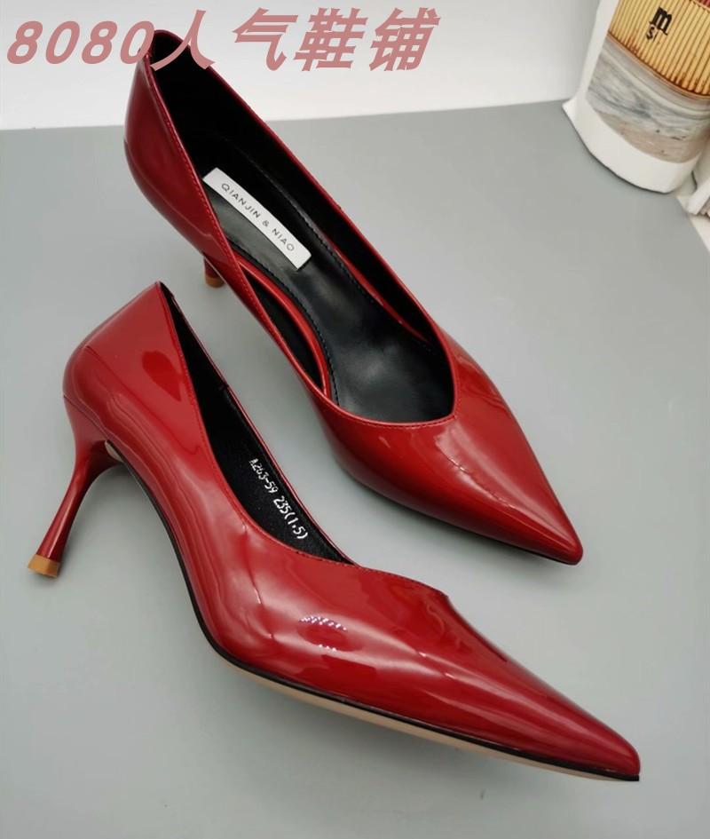 2025 nouveau printemps polyvalent version coréenne cuir verni talons hauts stiletto princesse bout pointu bouche peu profonde chaussures simples chaussures de travail chaussures pour femmes