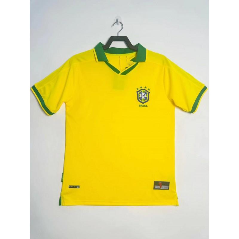 Brazil Retro Football Jersey Classic Short Sleeve Sportswear Men