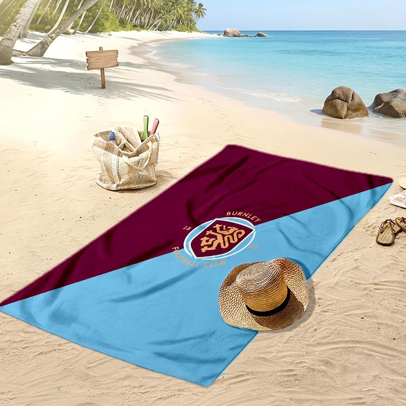 Asciugamano da Spiaggia con Stampa Calcio Burnley, Asciugamano Grande Morbido ad Asciugatura Rapida per Spiaggia Campeggio Nuoto