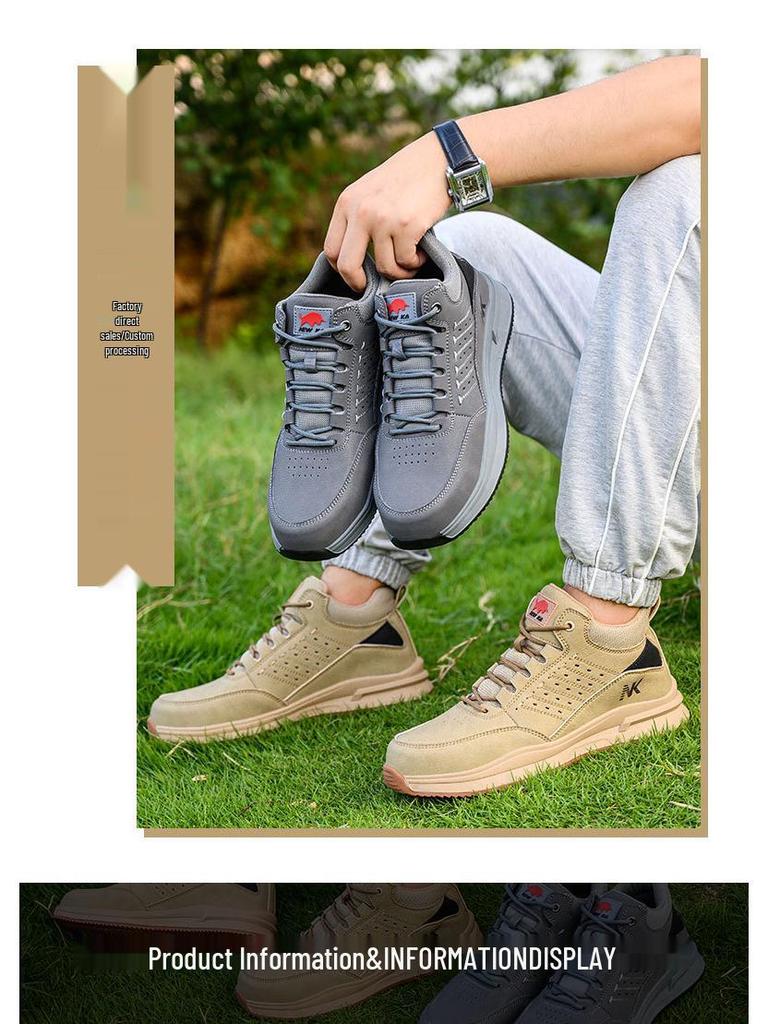 Custom Men's Breathable Anti-Slip Safety Shoes – Smash & Puncture Resistant
