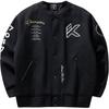 Comfortable Casual Simple Letter Print Loose Cotton Jacket Men Jacket Basic-Black 152441802-3