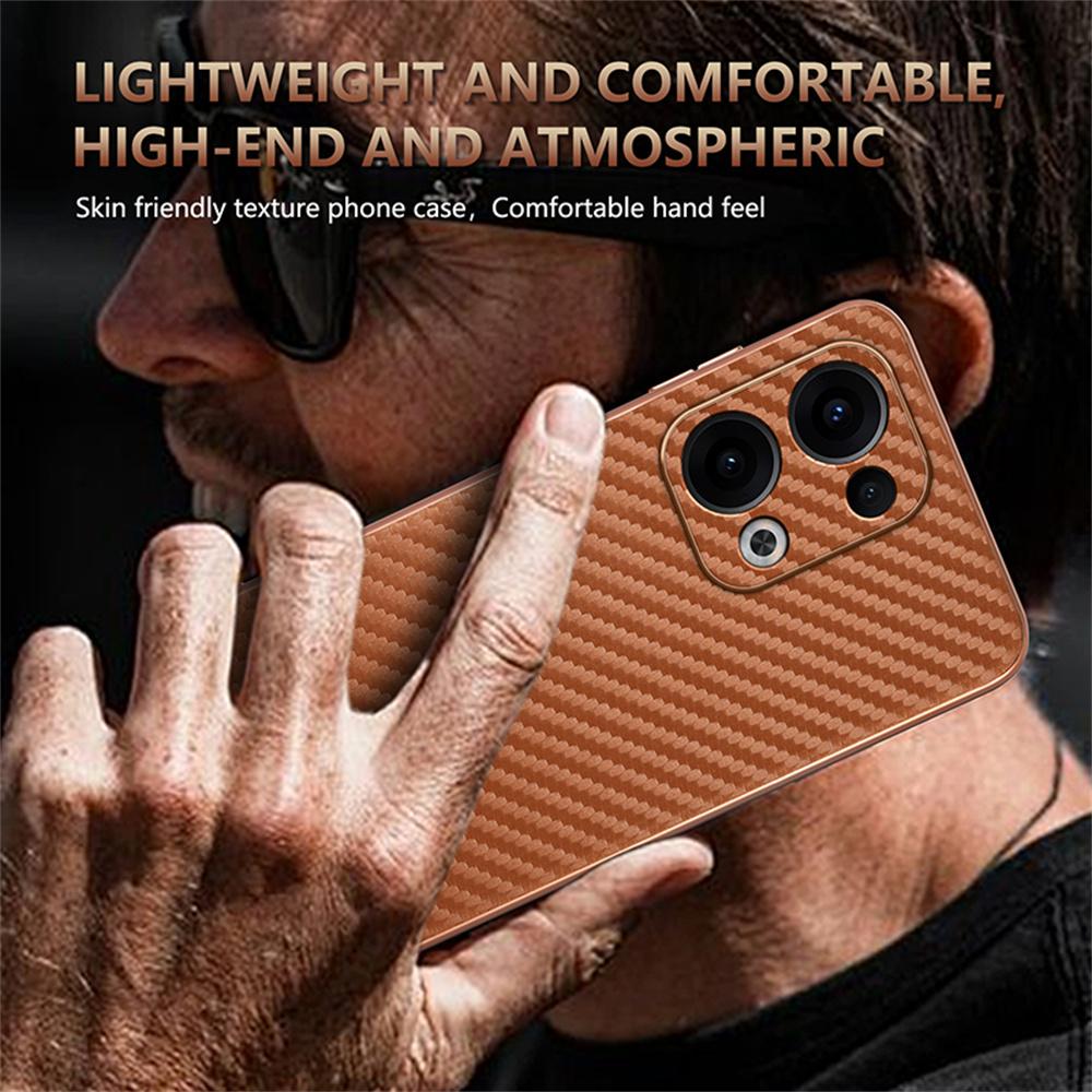 AZNS For Oppo Reno13 5G (Global) Case Electroplating Carbon Fiber Texture PU + TPU Phone Cover