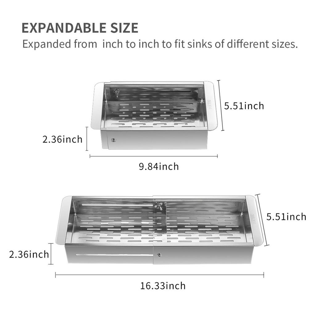 Expandable Dish Drainer Strainer Fruit Drain Rack for Kitchen
