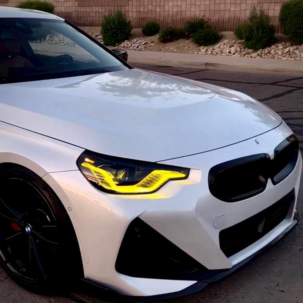 Car DRL Lemon Yellow Red For 2022 2023 BMW 2 series M2 LCI G42 G87 M240i CSL LED Blue Daytime Running Light Turn Signal Module