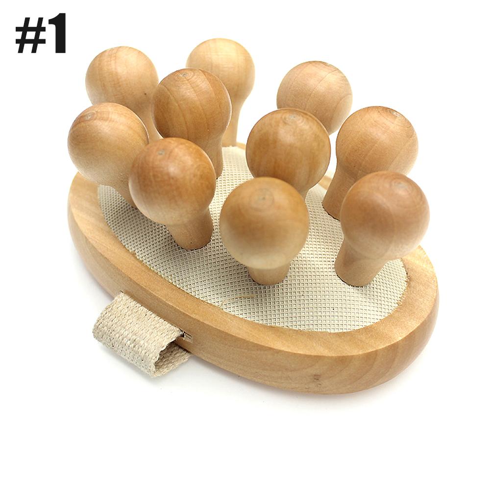 1Pcs Wood Massage Circulation Brush For Cellulite And Improved Lymphatic Drainage Shower Bathe Massager Spa Skin Brush