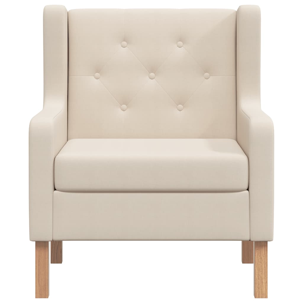 vidaXL Sessel Cremeweiß Stoff