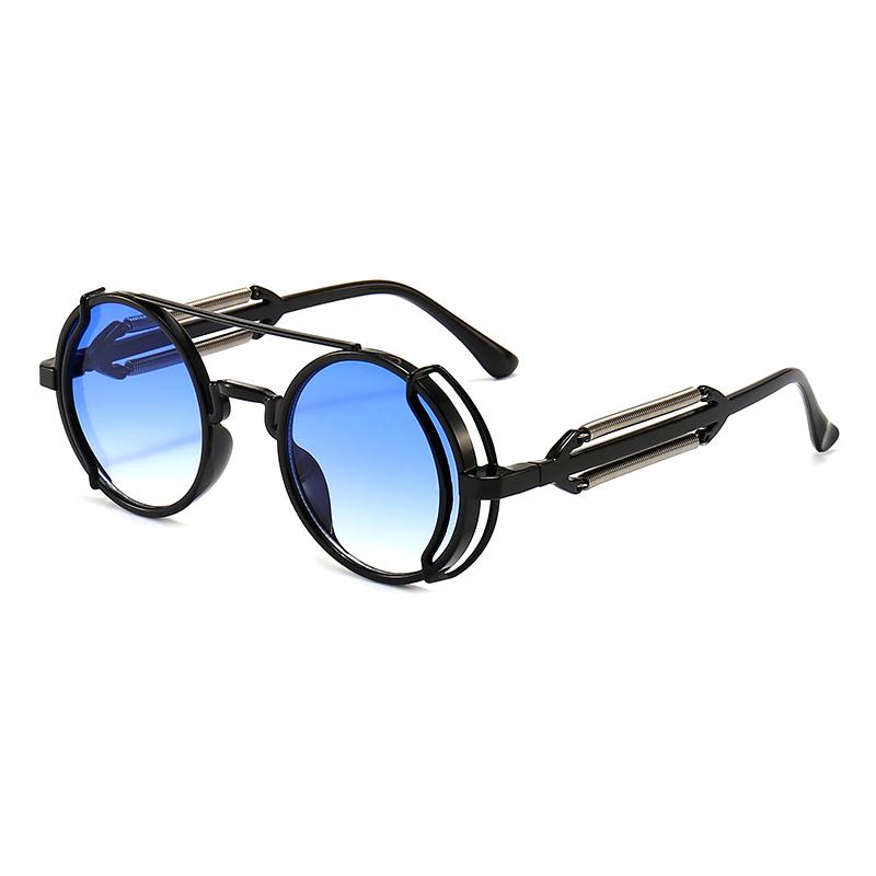 1Pc Sunglasses Retro Men Women Round Lens Sunglasses Punk Eyewear Gothic Style Uv400 Protection Metal Frame Sunglasses