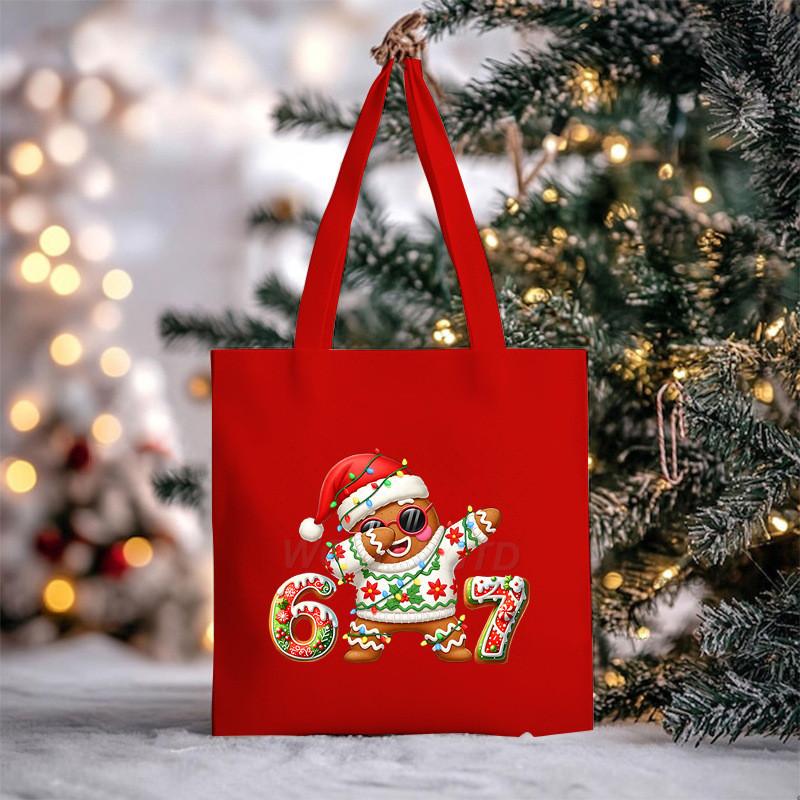 Christmas Handbag Multifunctional Large Capacity Fashion Shoulder Bag Student Canvas Bag