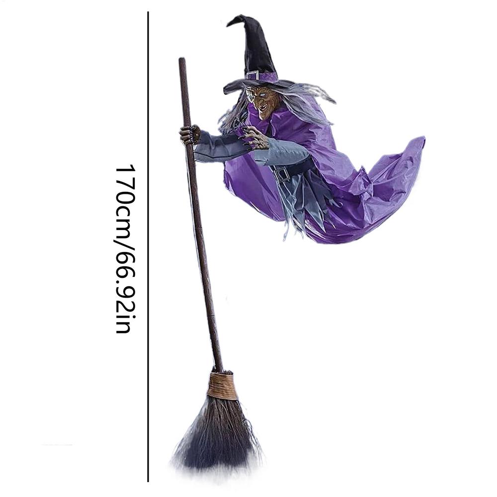 

2026 Halloween Flying Witch Decor Flying Witch Outdoor Halloween Decorations Scary Props Holiday Ornament For Indoor Tree Porch