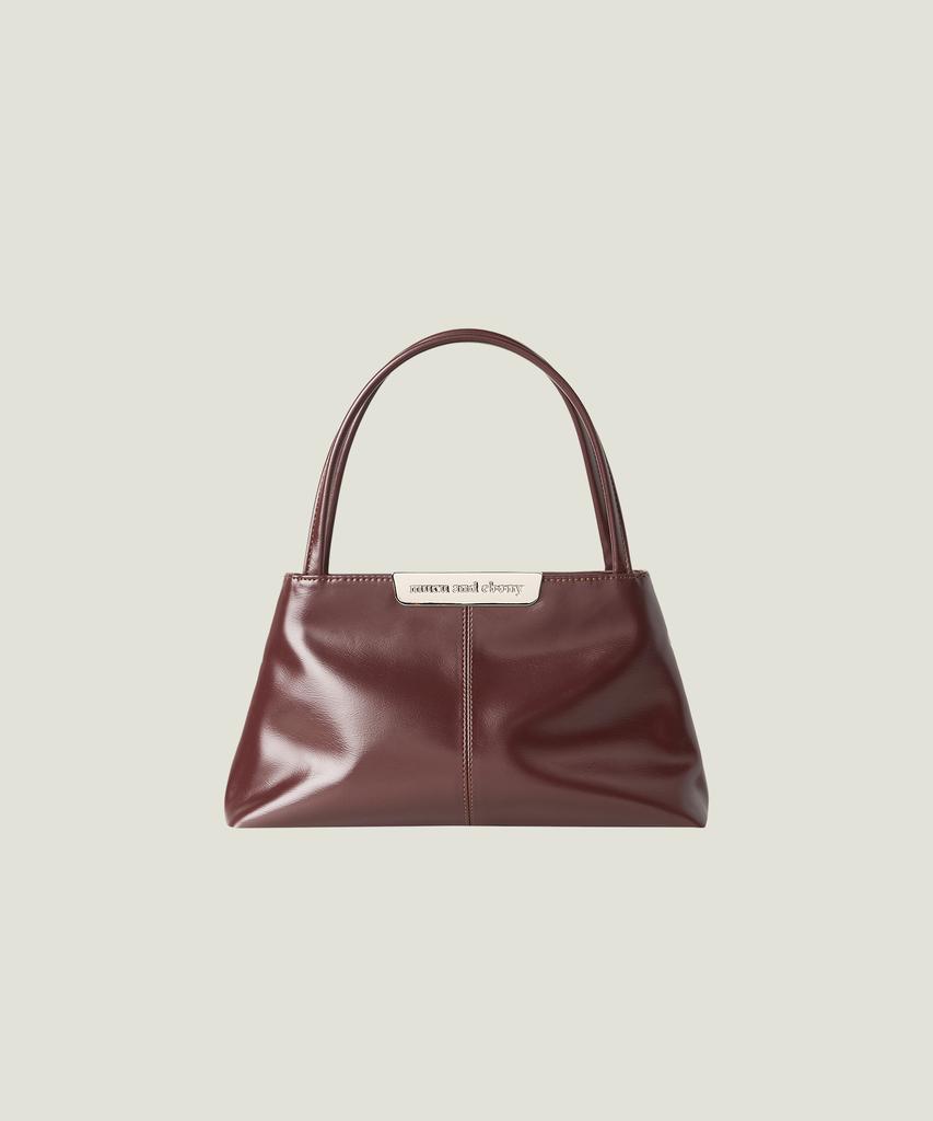 Mucu And Ebony Clam Bag _ Brick Brown
