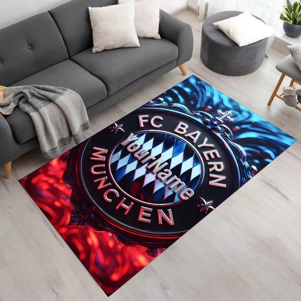 Bayern Munich Personalized Text Floor Rug Office Rug Perfect for Balcony Dining Room Bedrooms Playrooms Anti-slip Rug Decorate Offices