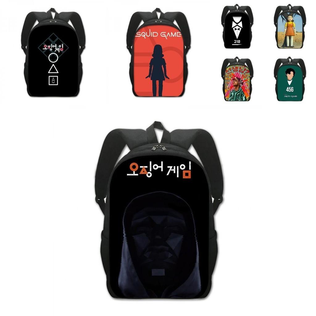 Squid Game Backpack Cartoon Schoolbag For Kids With Adjustable Shoulder Straps