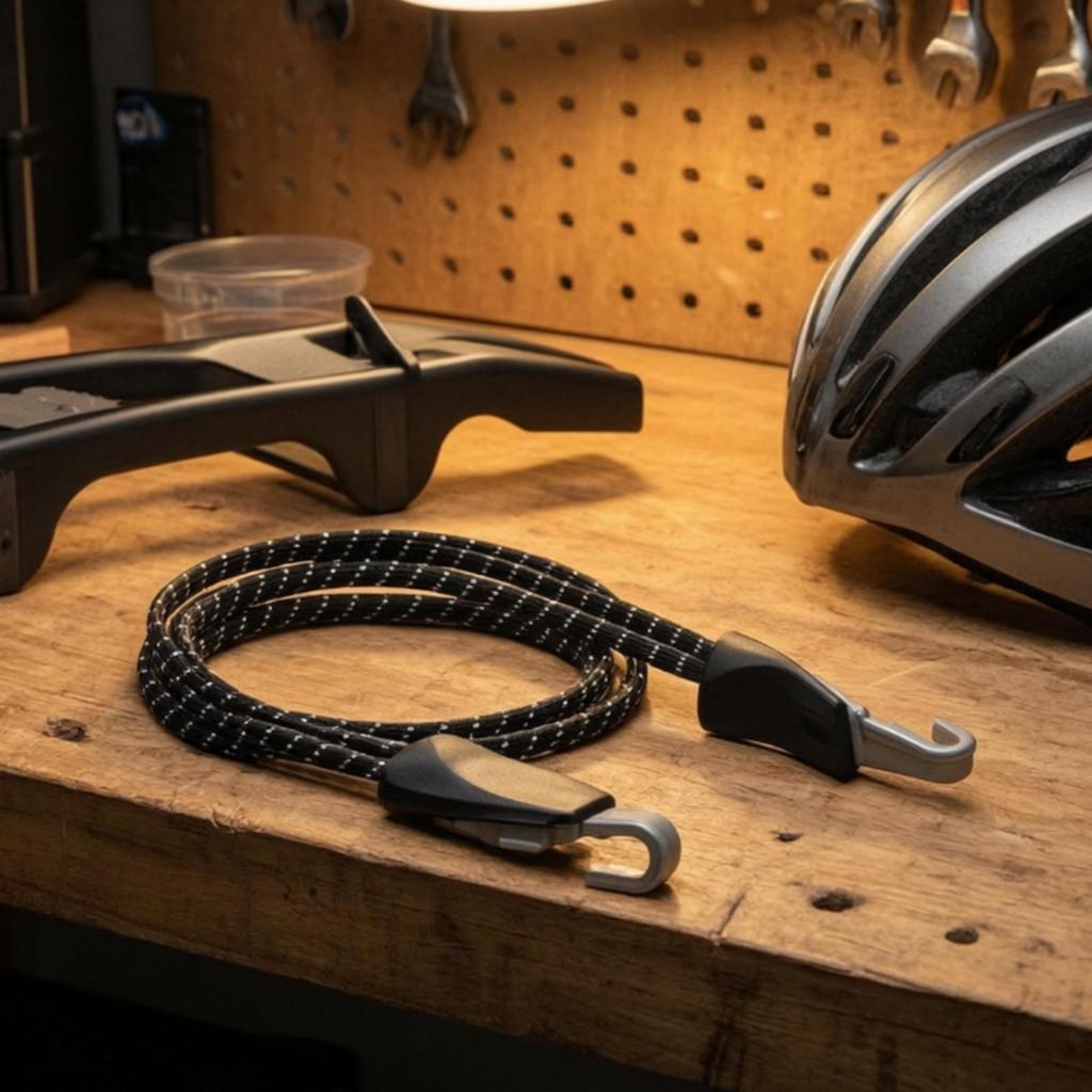 Fahrrad-Gepäckspanngurt mit Clips Flaches Bungee-Seil Synthetisch Kompakt
