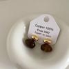 Amber-Colored French-Inspired Minimalist Retro Stud Earrings