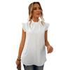 Women's Ruffle Collar Sleeveless Blouse Casual Loose Chiffon Summer Top