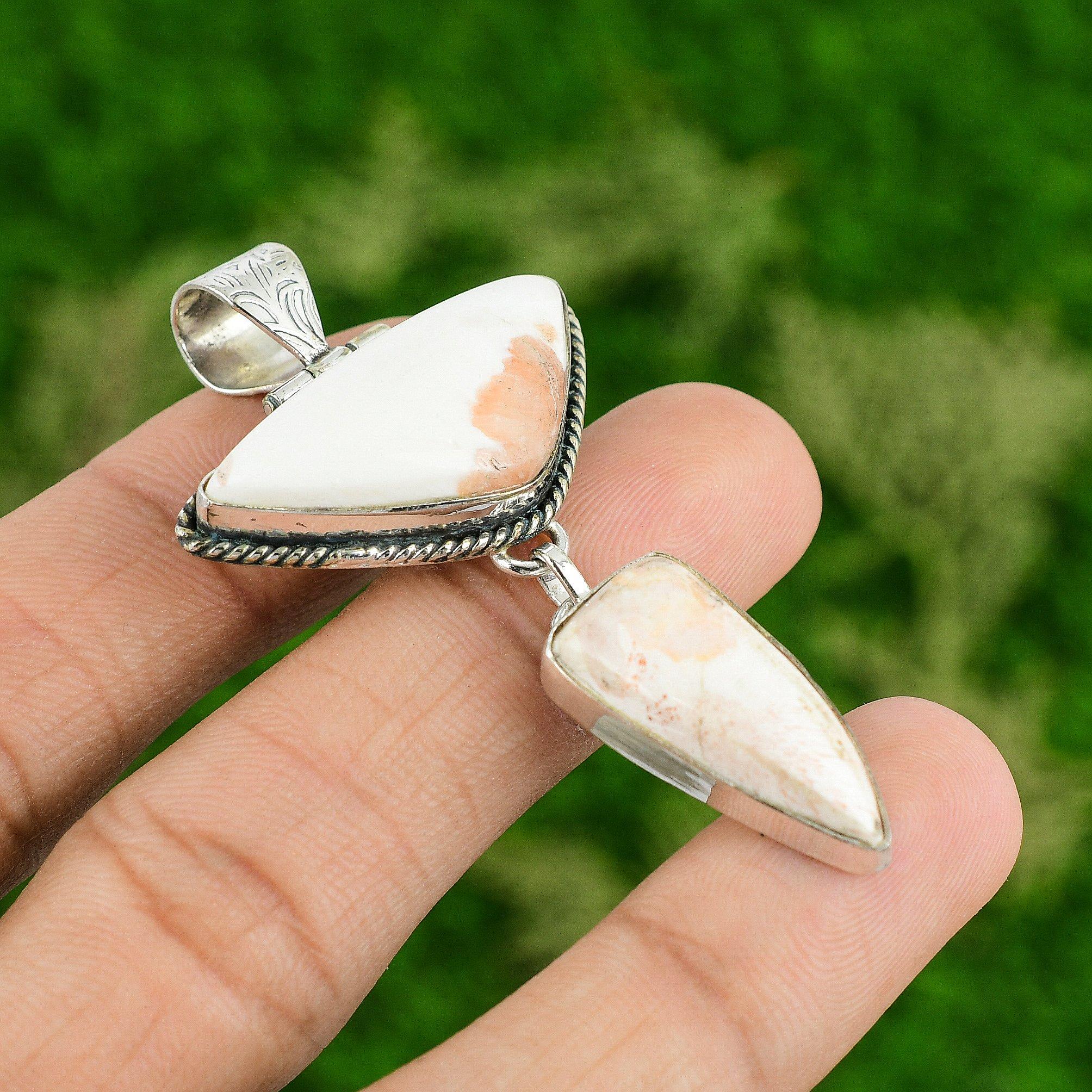 

Sisters Day Sale Scolecite Gemstone Anniversary Wife Pendant 925 Sterling Silver