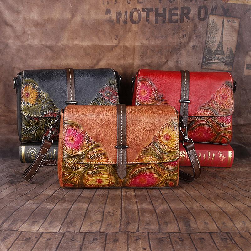 Bolsas femininas de design vintage, bolsas de ombro de couro genuíno para mulheres, bolsa crossbody da moda, bolsa GZW