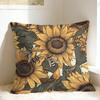 Sunflower Bee Pillow Case  Soft Pillow Cover Fashion Cushion Cover For Sofa Home Decor