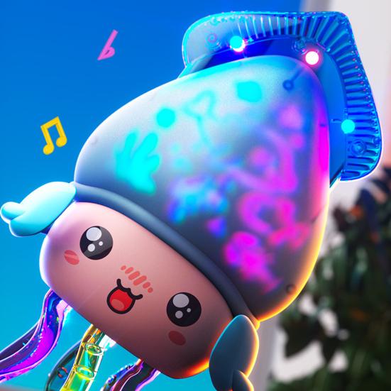 Electric Dancing Octopus Toy with LED Lights Music Obstacle Avoidance Octopus Toy Toddlers Boys Girls Interactive Cartoon Sea Animal