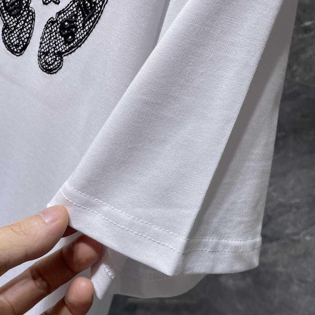 GZ-8926 CHROME HEARTS 2025 Summer New High Quality Cotton Round Neck Loose Large Size Men's and Women's T-shirt Couple T-shirt