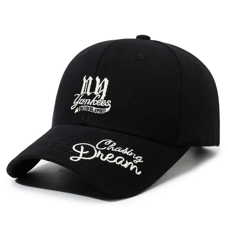 Letter Embroidered Baseball Cap Unisex Sunshade Cap Couple s Outdoor Sunscreen Cap чёрный
