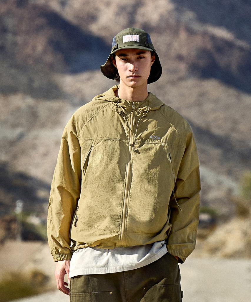Fluke Ultra Light Packable Windbreaker Jacket Beige Fjk127