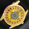 VINTAGE HAND-WINDING SWISS MENS POKER FACE YELLOW COLOR DIAL WATCH A701168-5 R205b-a701168